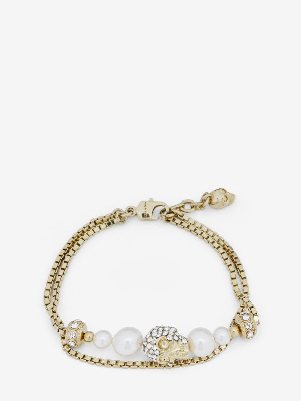 ALEXANDER MCQUEEN - Skull and Pearl Chain Bracelet - Item 836475J161P1953